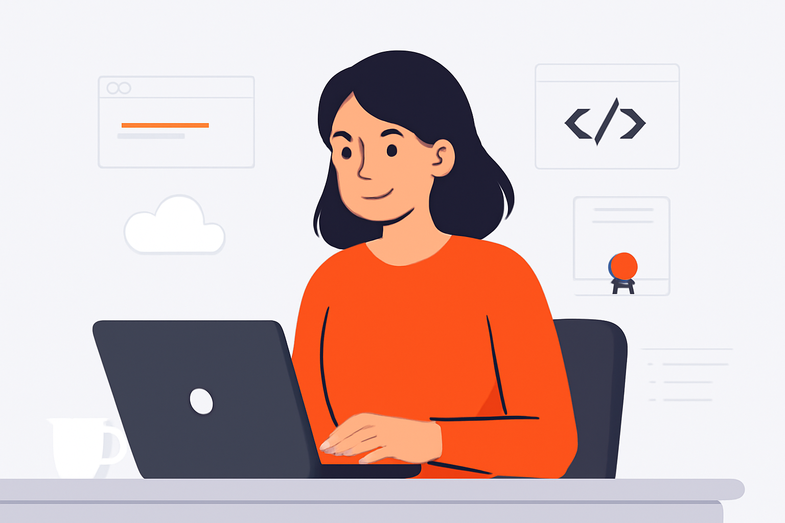 Trainer giving demo session online