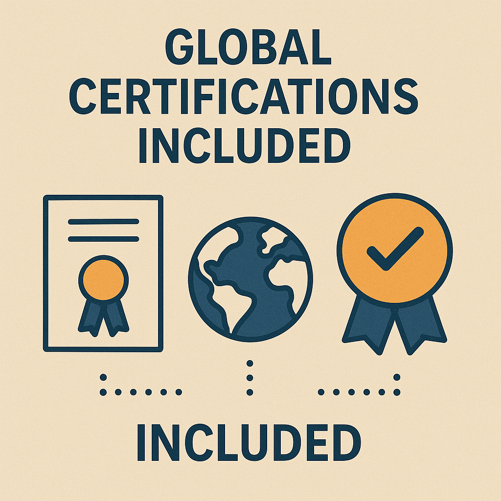 Global Certifications Included icon